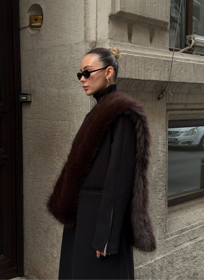 ACI KAHVE SUNİ KÜRK ATKI