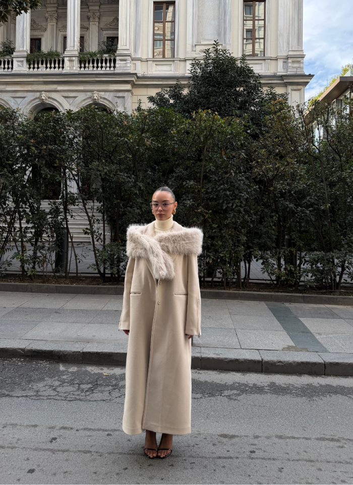 BEJ SUNİ KÜRK ATKI