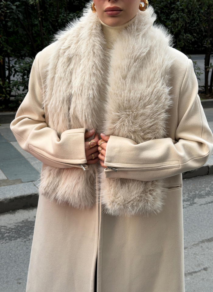 BEJ SUNİ KÜRK ATKI