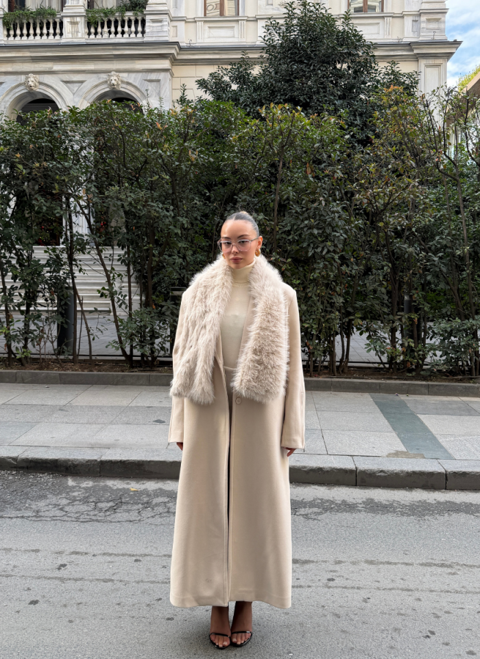 BEJ SUNİ KÜRK ATKI