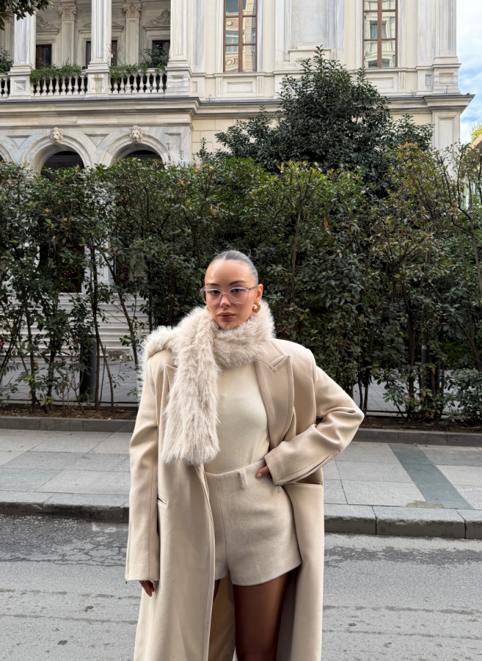 BEJ SUNİ KÜRK ATKI