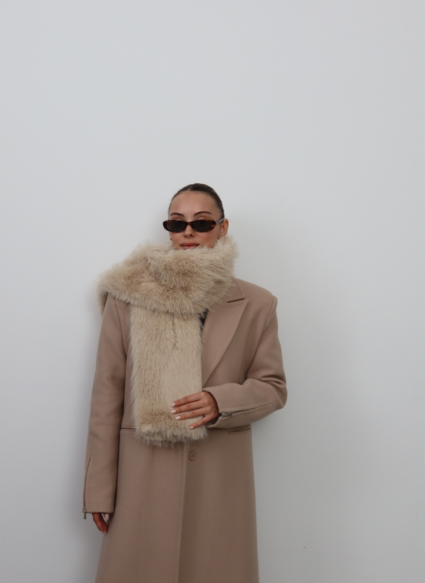 BEJ SUNİ KÜRK ATKI