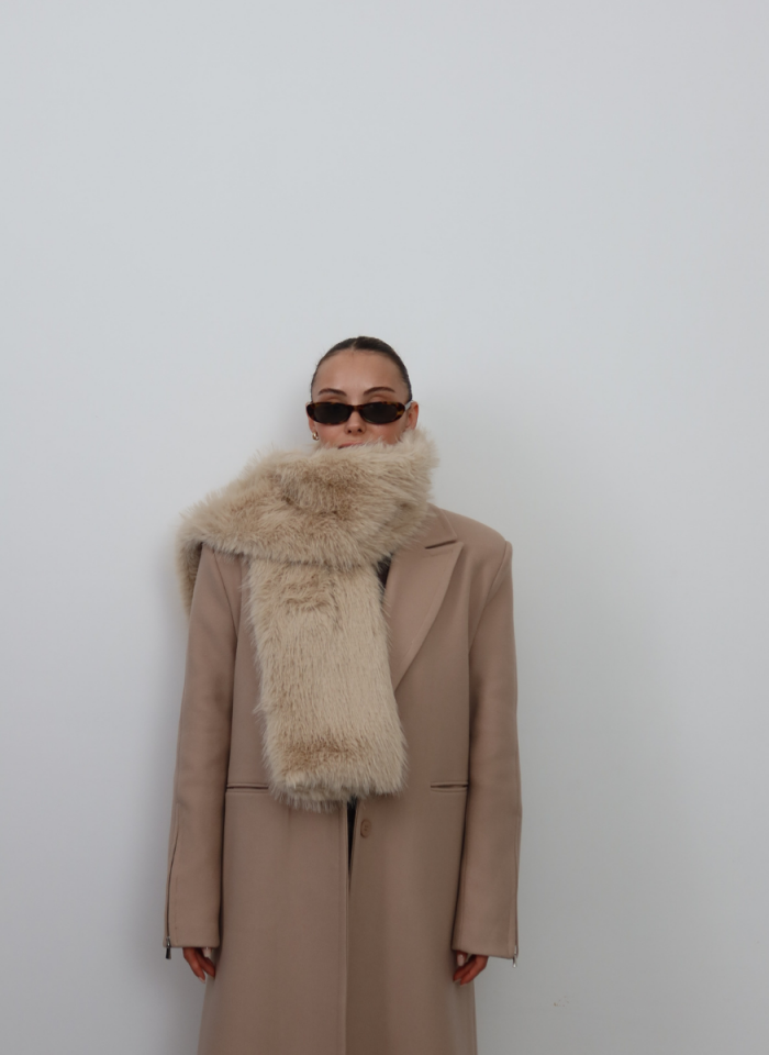 BEJ SUNİ KÜRK ATKI