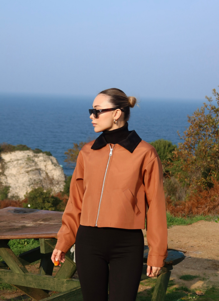 TABA KADİFE YAKALI BONDİT CEKET