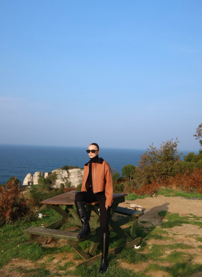 TABA KADİFE YAKALI BONDİT CEKET