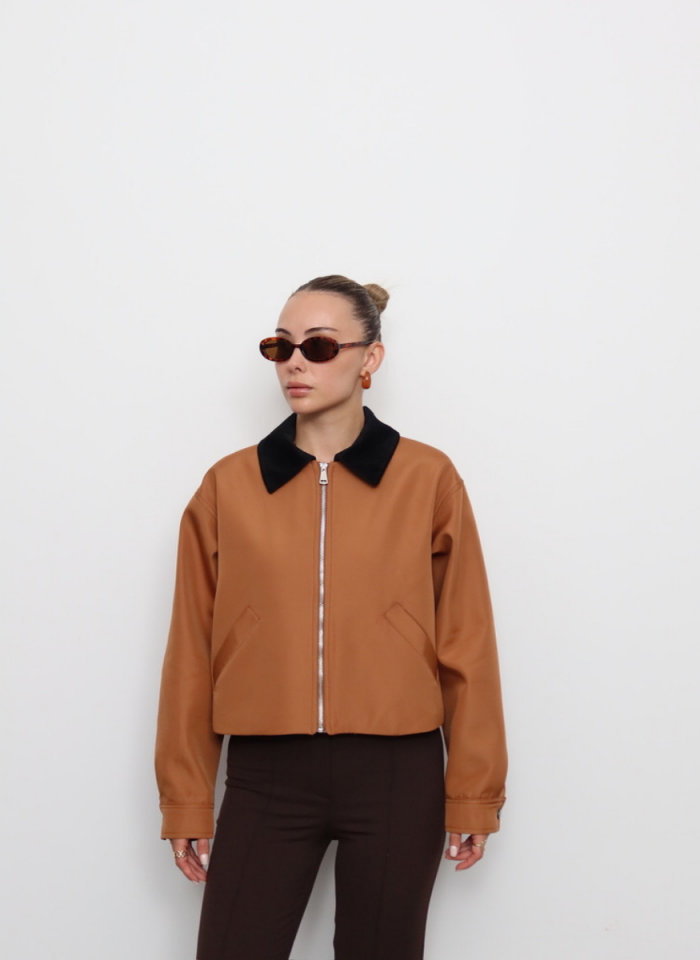 TABA KADİFE YAKALI BONDİT CEKET