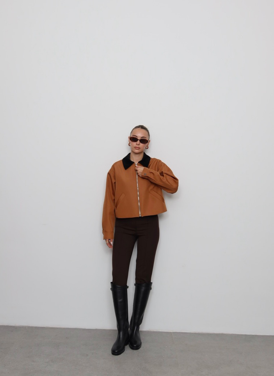 TABA KADİFE YAKALI BONDİT CEKET