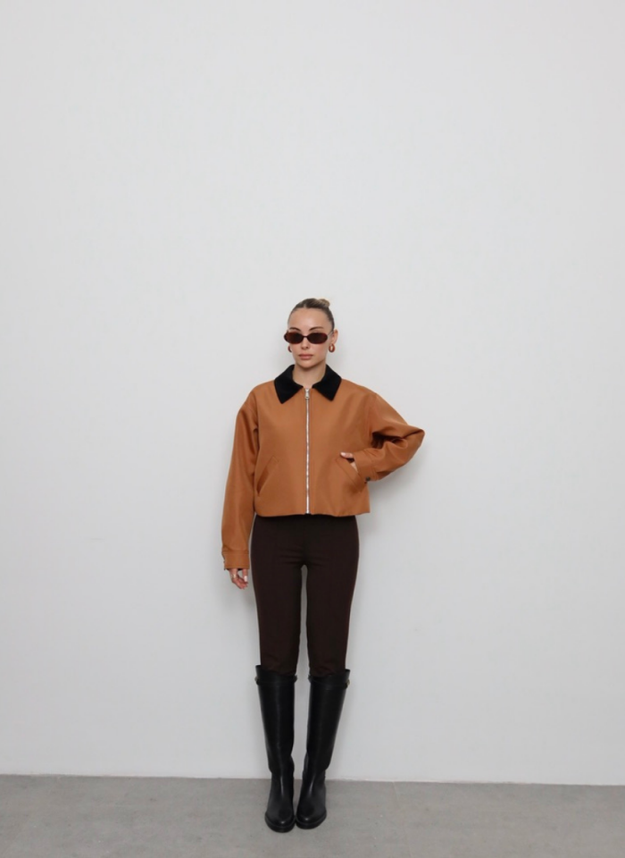 TABA KADİFE YAKALI BONDİT CEKET