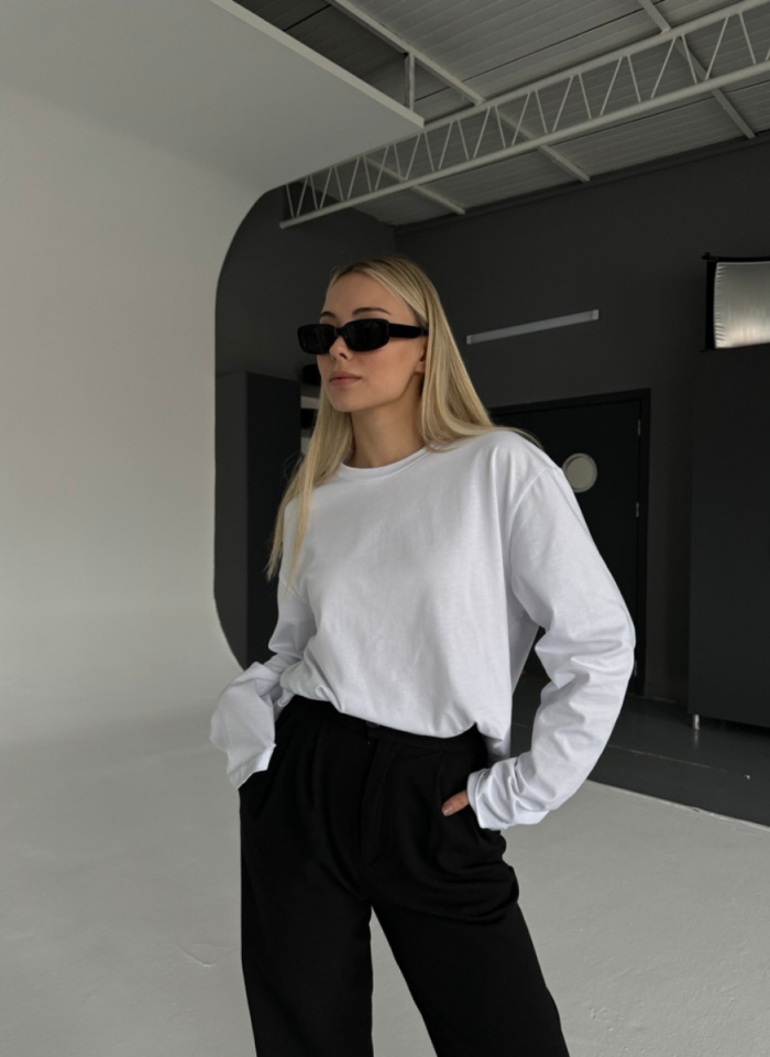 BEYAZ OVERSIZE BASIC T-SHIRT