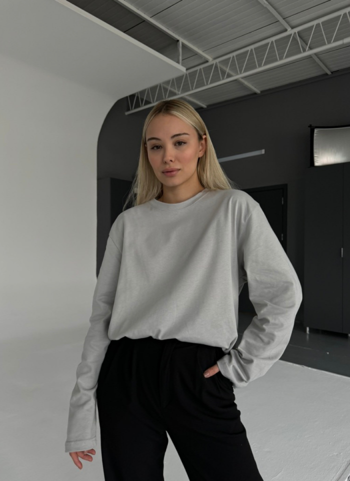 GRİ OVERSIZE BASIC T-SHIRT