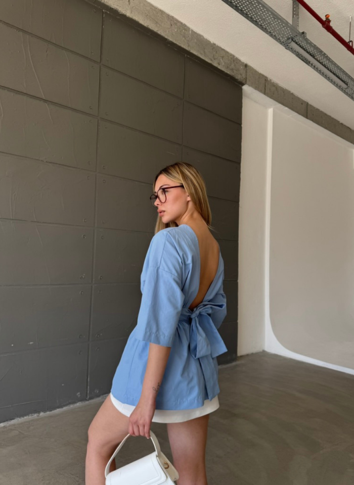 MAVİ POPLİN GÖMLEK