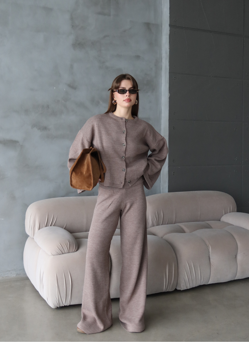 KAHVE HIRKALI TRİKO TAKIM