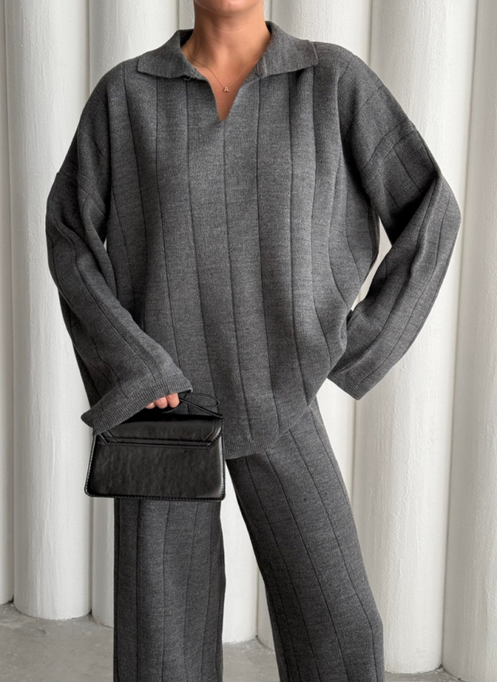 ANTRASİT POLO YAKA TRİKO TAKIM