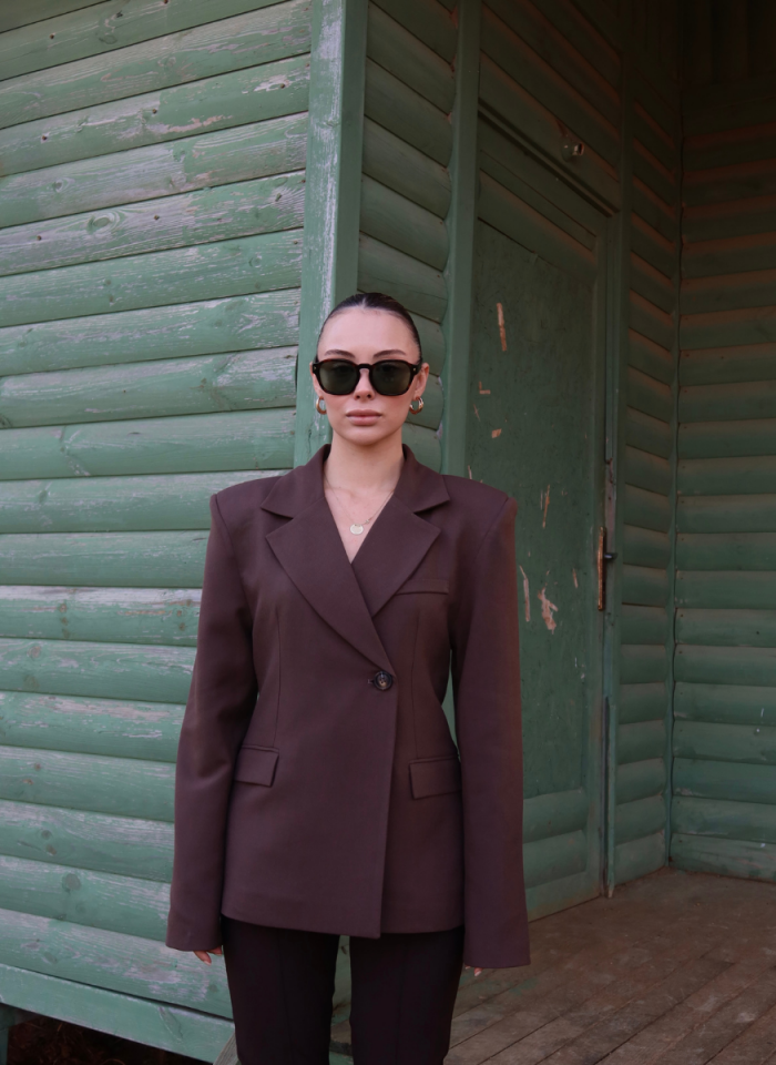 KAHVE POLİVİSKON CEKET