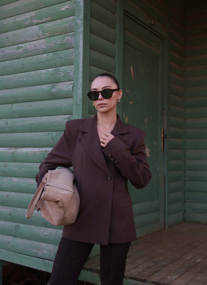 KAHVE POLİVİSKON CEKET