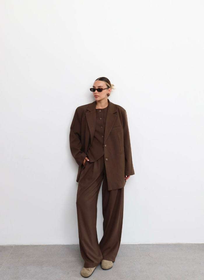 KAHVE OVERSİZE CEKET