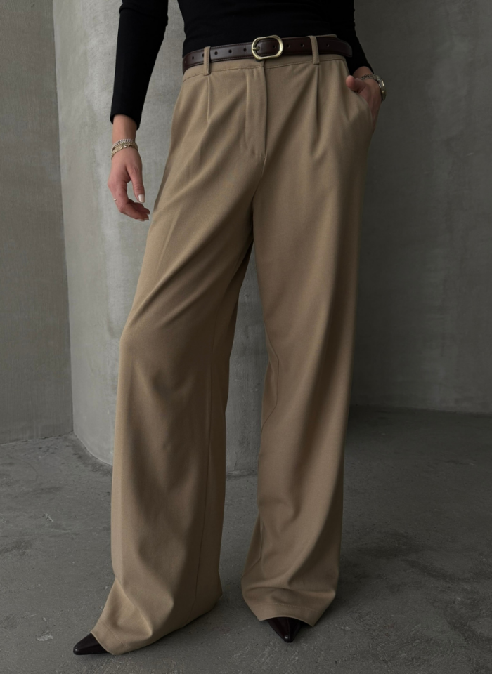 CAMEL ÇİFT BEL PANTOLON