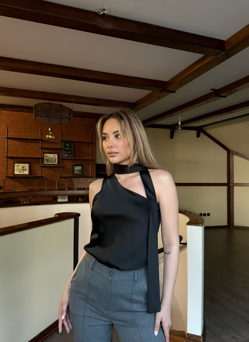 SATEN ŞALLI BLUZ