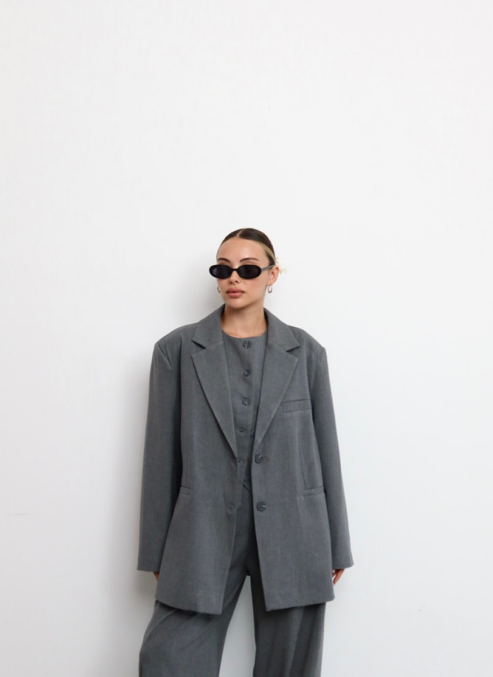 GRİ OVERSİZE CEKET