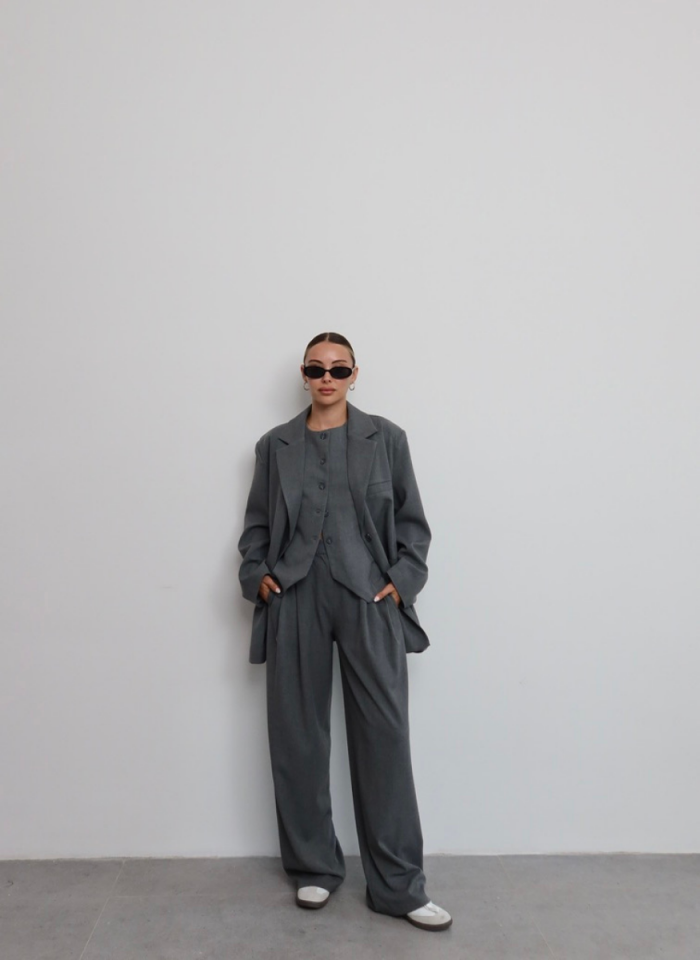 GRİ OVERSİZE CEKET