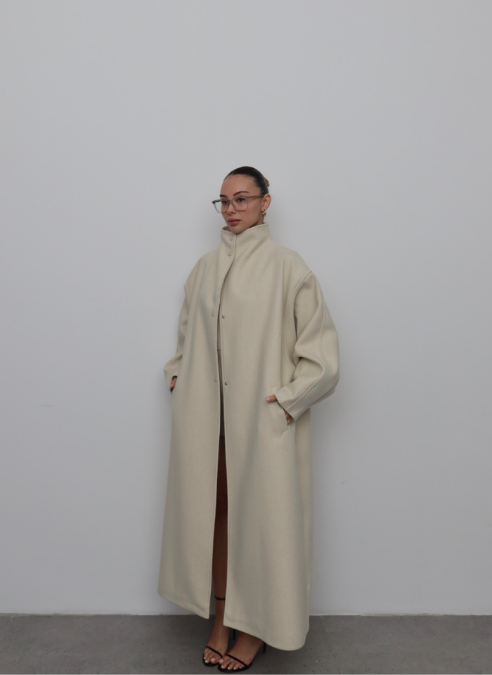 EKRU OVERSİZE KABAN