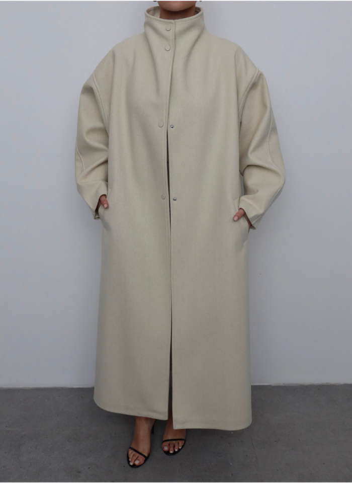 EKRU OVERSİZE KABAN