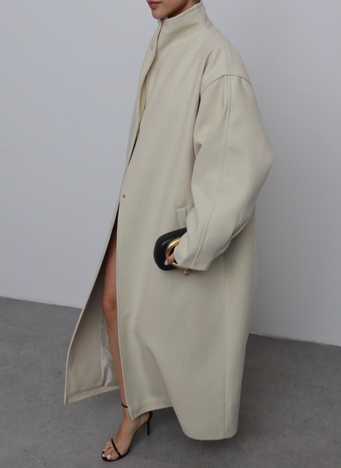 EKRU OVERSİZE KABAN