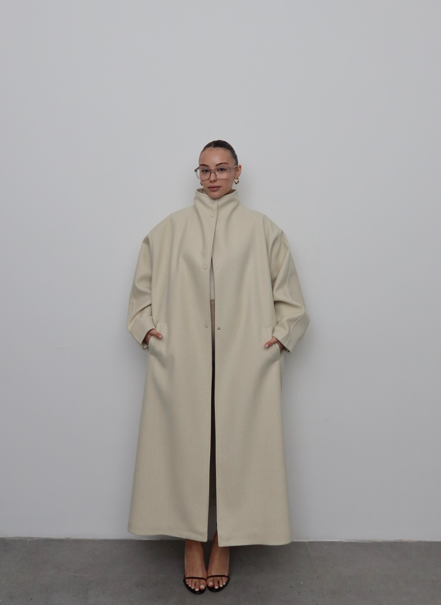 EKRU OVERSİZE KABAN