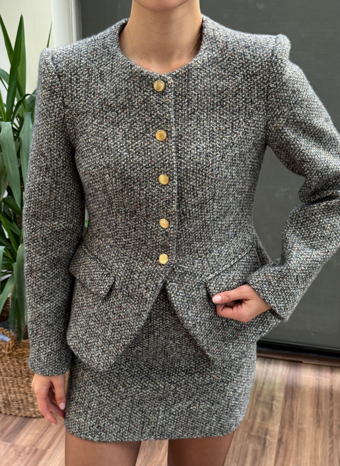 ANTRASİT TÜVİT CEKET ETEK TAKIMI