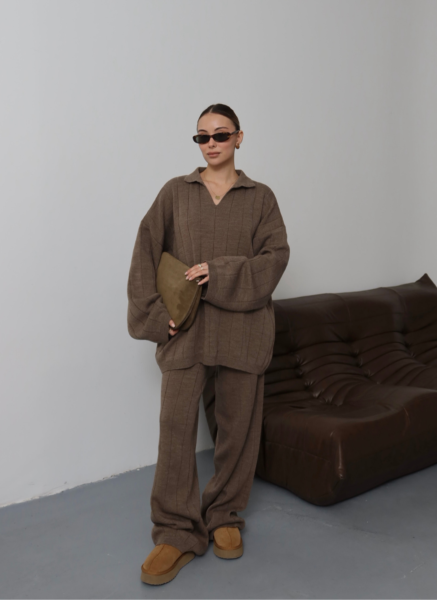 KAHVERENGİ POLO YAKA TRİKO TAKIM