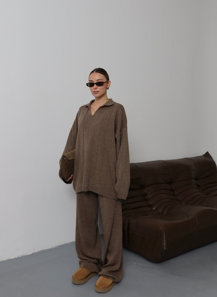 KAHVERENGİ POLO YAKA TRİKO TAKIM