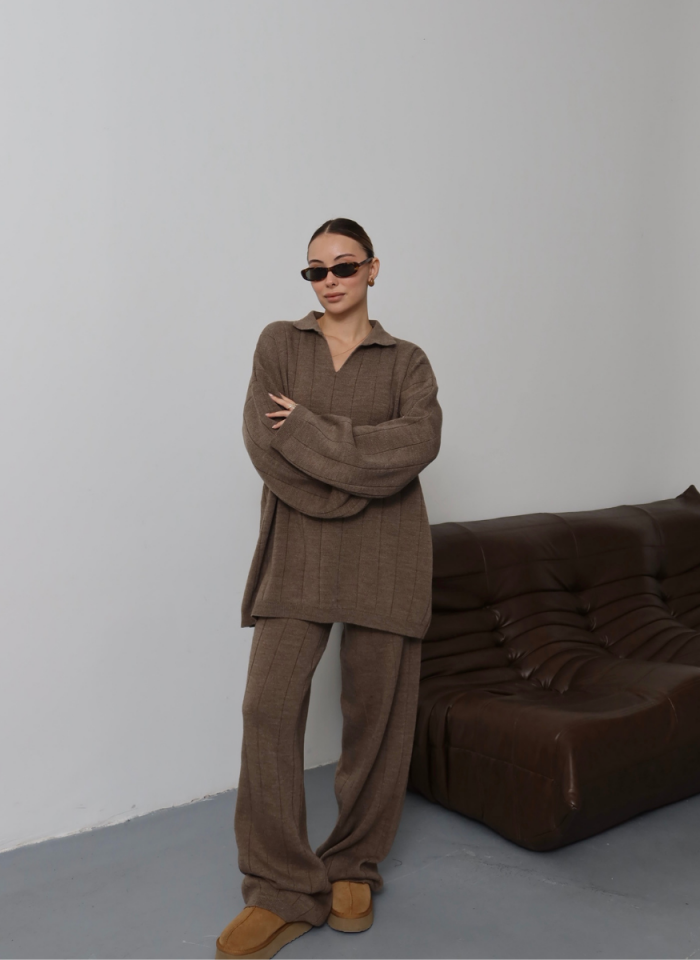 KAHVERENGİ POLO YAKA TRİKO TAKIM