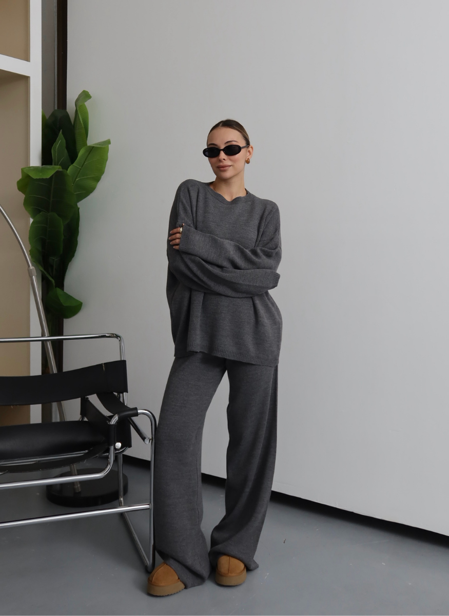 ANTRASİT BİSİKLET YAKA TRİKO TAKIM