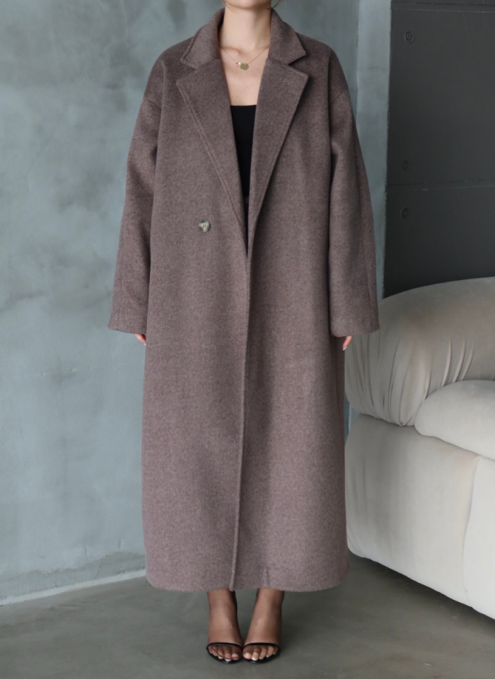 KAHVERENGİ KAŞE OVERSİZE KABAN