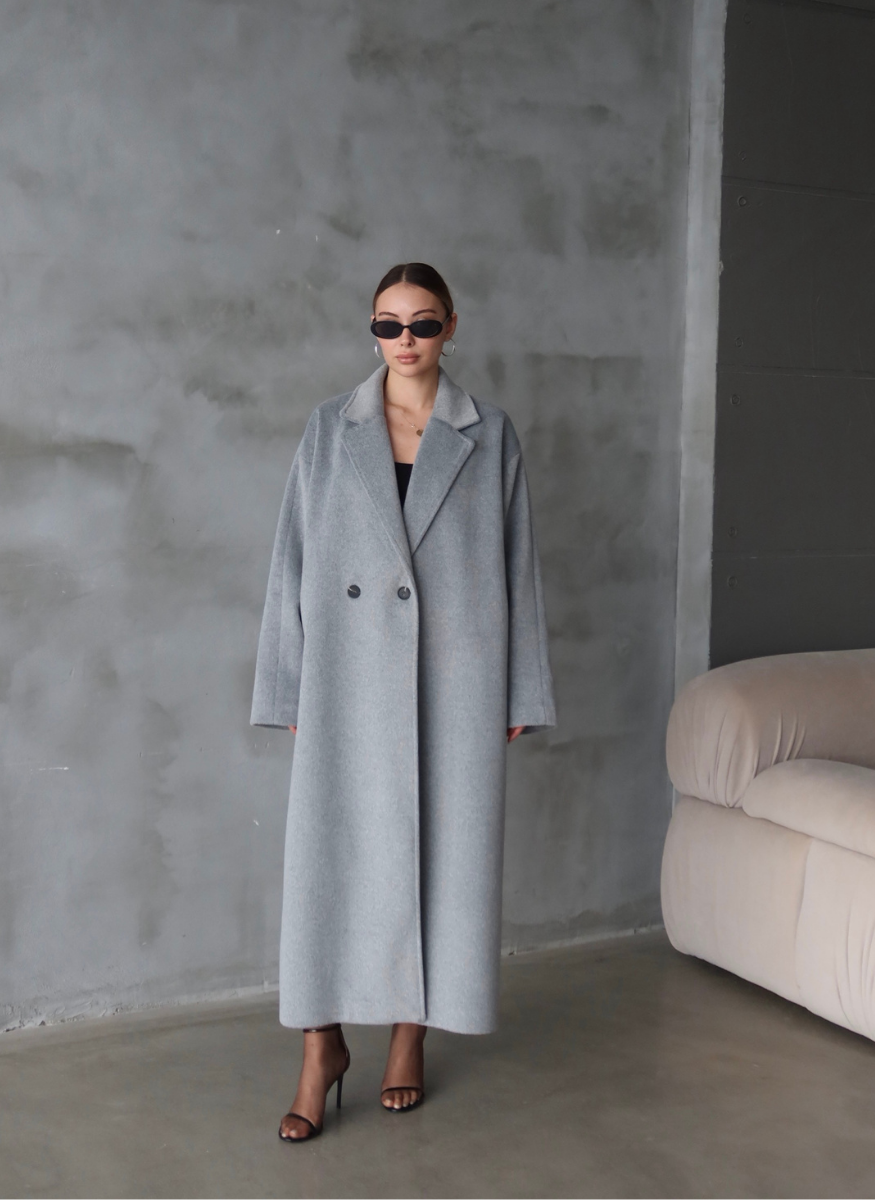 GRİ KAŞE OVERSİZE KABAN