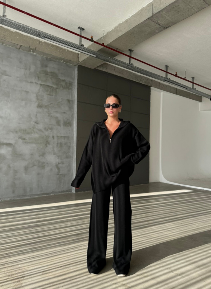 SİYAH FERMUARLI TRİKO TAKIM