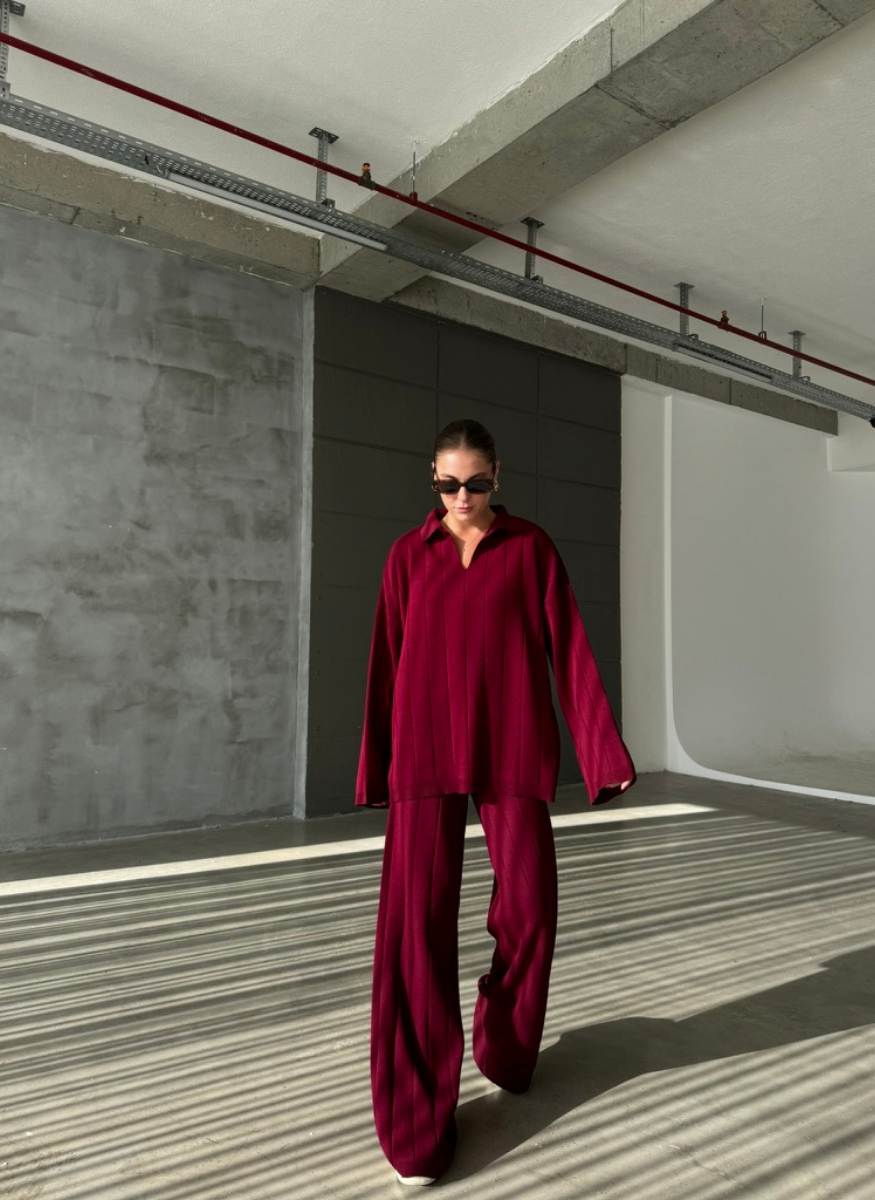 BORDO POLO YAKA TRİKO TAKIM