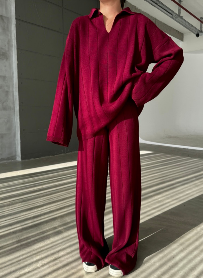 BORDO POLO YAKA TRİKO TAKIM