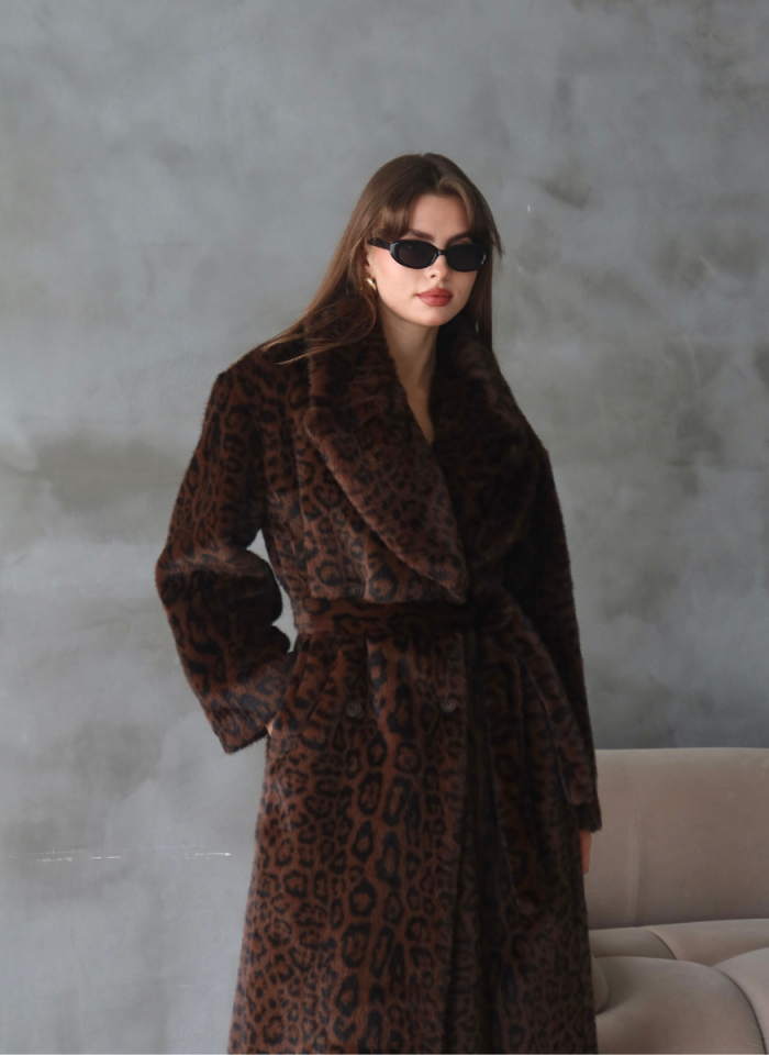 LEOPAR SUNİ KÜRK KABAN