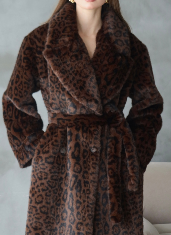 LEOPAR SUNİ KÜRK KABAN