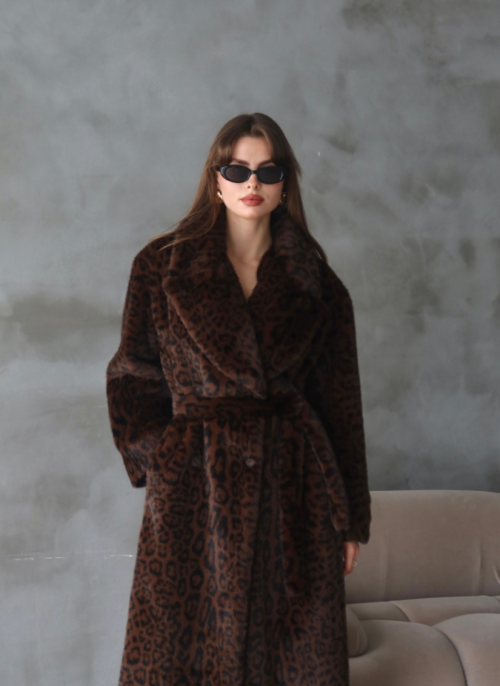 LEOPAR SUNİ KÜRK KABAN