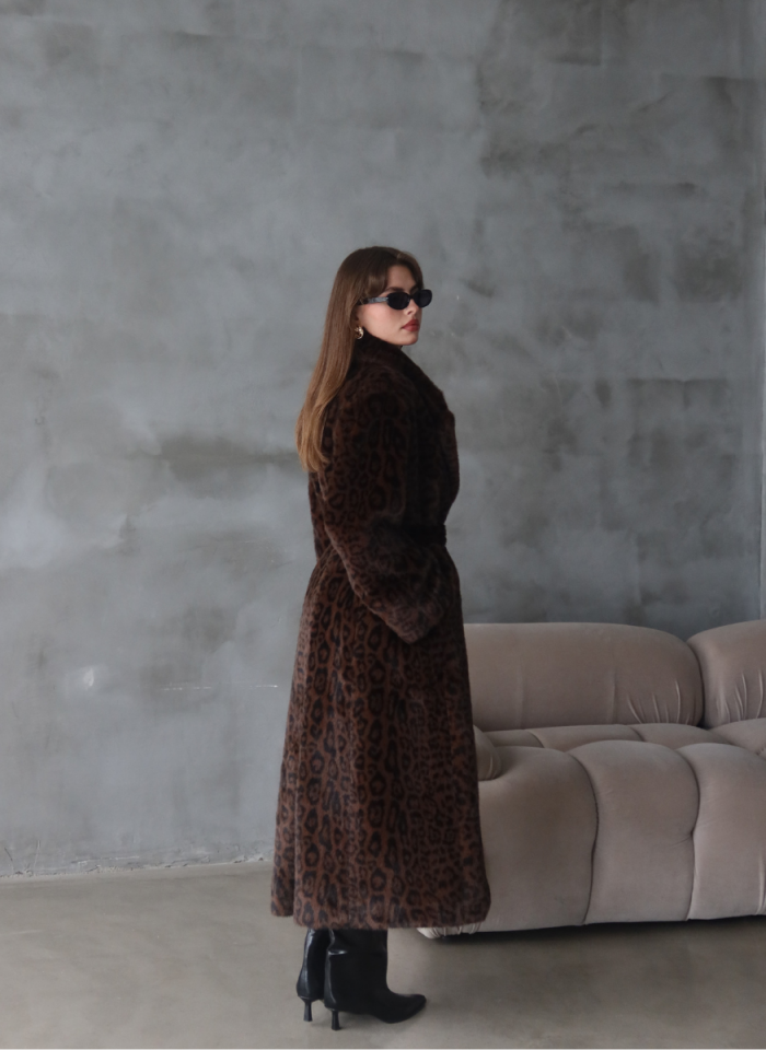 LEOPAR SUNİ KÜRK KABAN