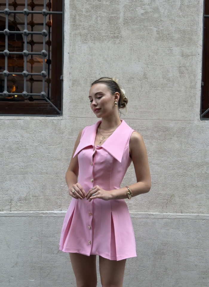 PEMBE DOUBLE ELBİSE