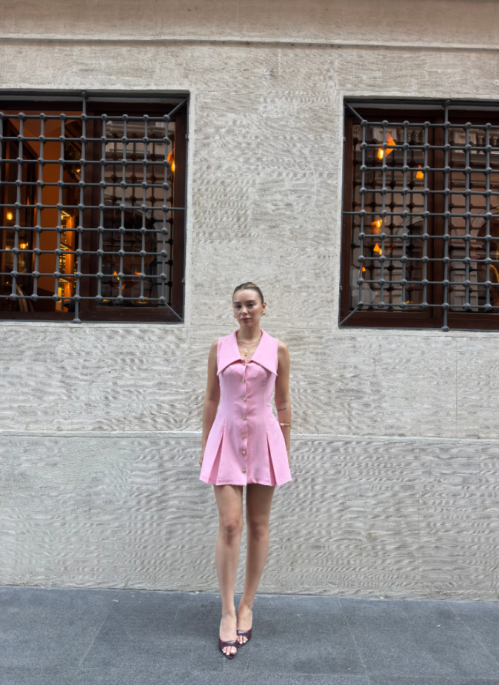 PEMBE DOUBLE ELBİSE