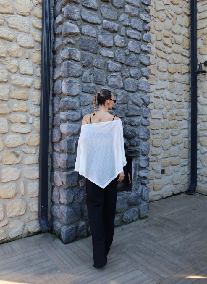 EKRU TRANSPARAN BLUZ﻿