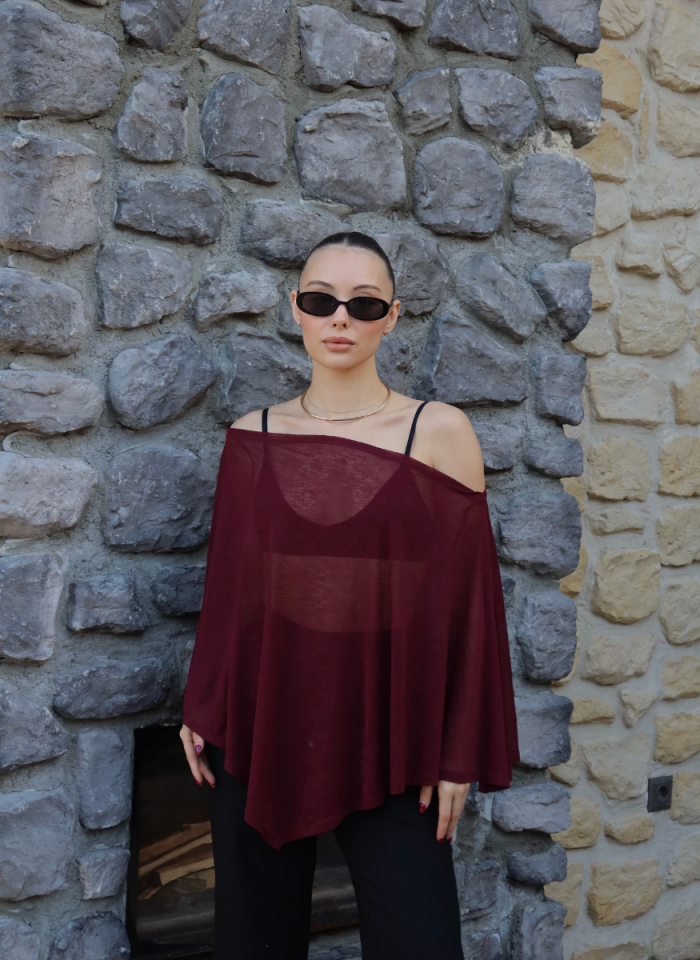 BORDO TRANSPARAN BLUZ