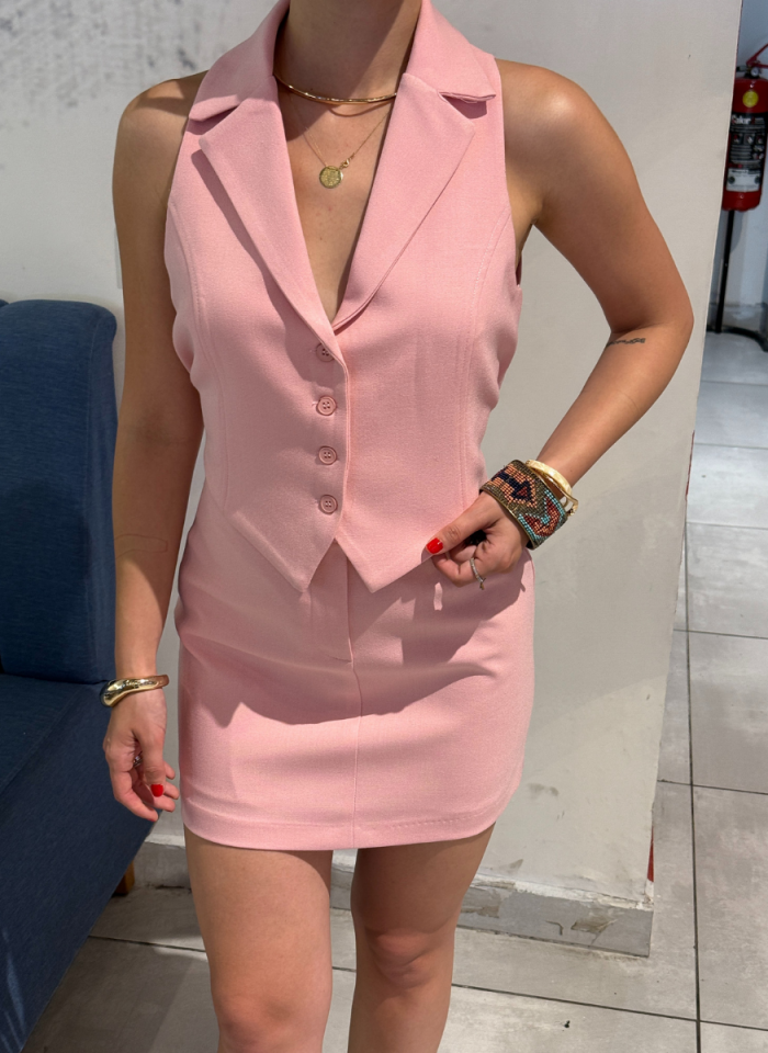 PEMBE CUT OUT YELEK