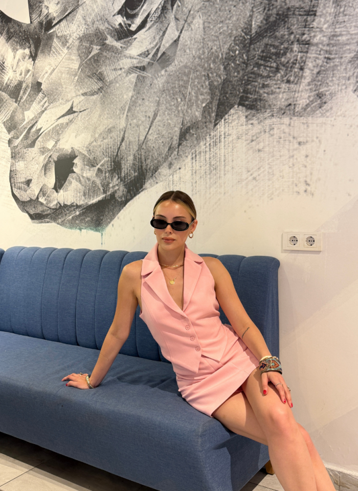 PEMBE CUT OUT YELEK