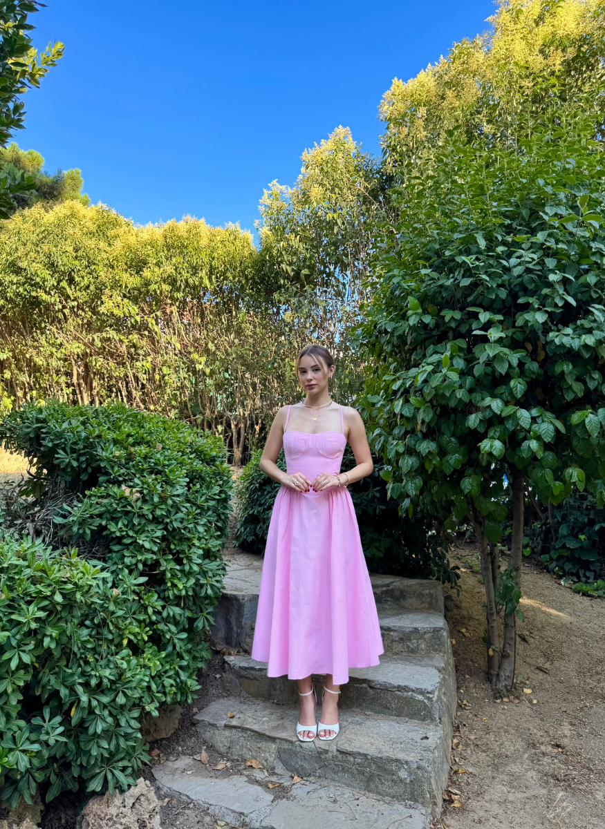 PEMBE POPLİN ELBİSE