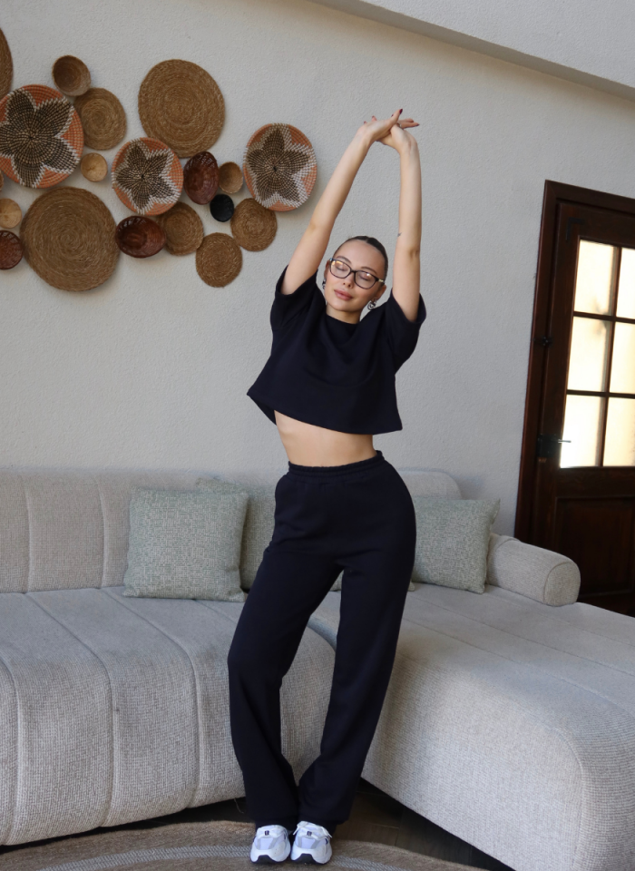 LACİVERT VATKALI ÜST ALT EŞOFMAN TAKIMI